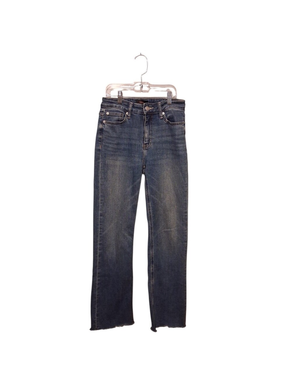 Quince Women Bella Stretch Straight Jeans Twilight Blue Fray Size 26 Festival